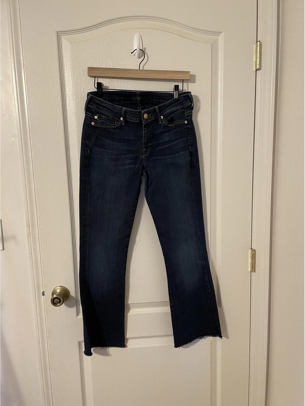 7 For All Mankind size 28 straight leg cut hem jeans